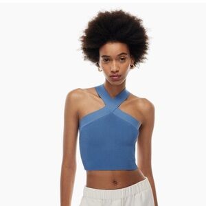 Aritzia Babaton Sculpt Knit Criss Cross Cropped Tank